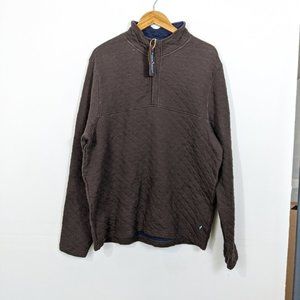 Tailor Vintage Brown Quilted 1/4 Zip Sweater